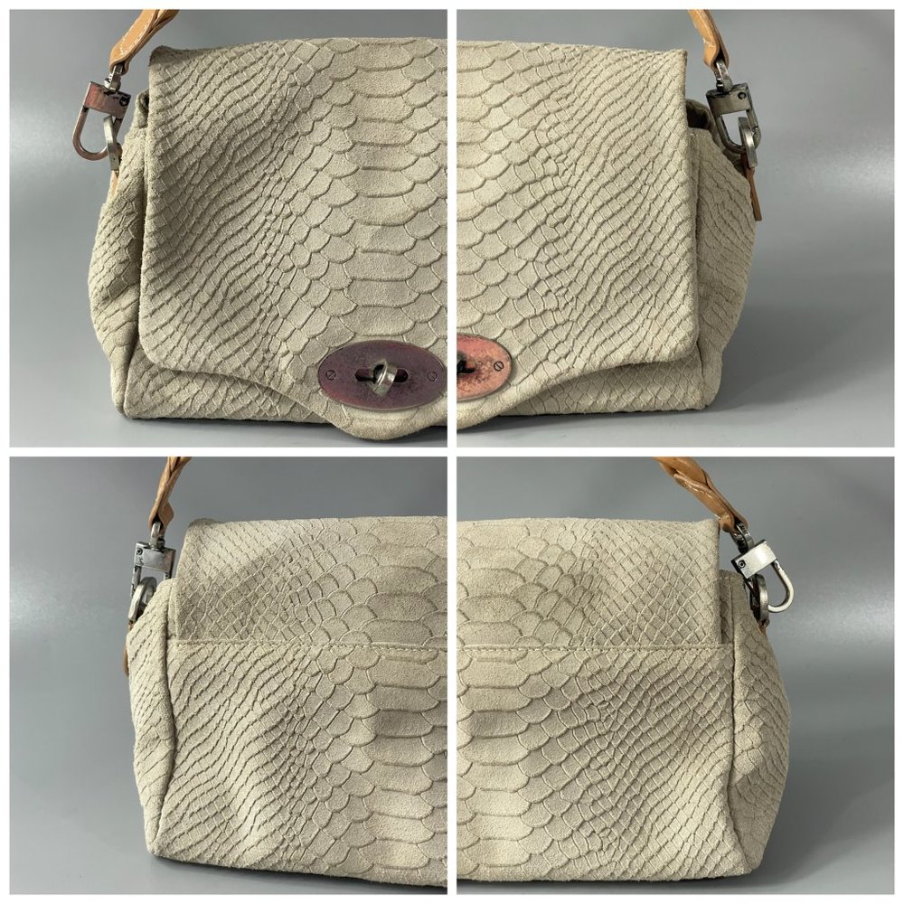 Aphrs Capri Python Print Suede Small Hobo Bag - image 6